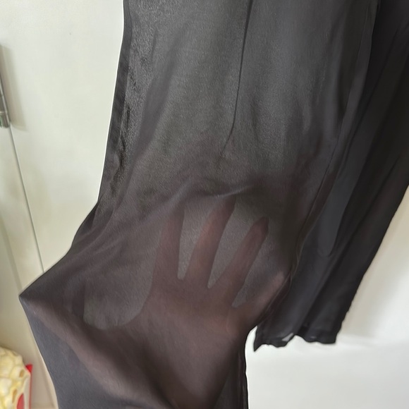 ZARA | Bamboo Black Sheer Wide-Leg Pants with Six Pockets and Draw String - Picture 8 of 16